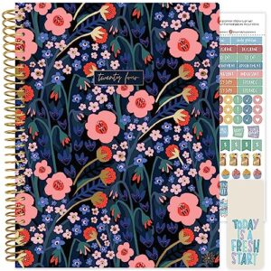 bloom daily planners 2024 (8.5" x 11") calendar year day planner (january 2024 - december 2024) - weekly/monthly dated agenda organizer with tabs - poppy meadow