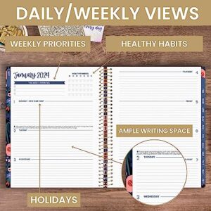 bloom daily planners 2024 (8.5" x 11") Calendar Year Day Planner (January 2024 - December 2024) - Weekly/Monthly Dated Agenda Organizer with Tabs - Poppy Meadow