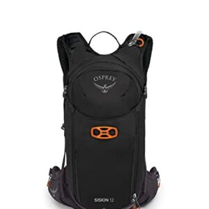 Osprey Siskin 12L Men's Biking Backpack with Hydraulics Reservoir, Black