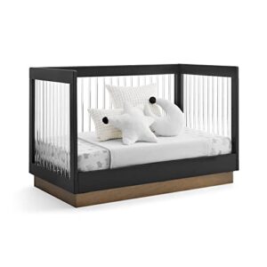 Delta Children James Acrylic 4-in-1 Convertible Crib - Greenguard Gold Certified, Midnight Grey/Acorn