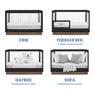 Delta Children James Acrylic 4-in-1 Convertible Crib - Greenguard Gold Certified, Midnight Grey/Acorn