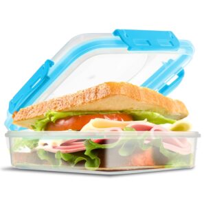 tafura sandwich containers | sandwich box | lunch containers | sandwich containers for lunch boxes | reusable sandwich holder, bpa free (color may vary)