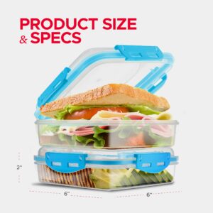 Tafura Sandwich Containers | Sandwich Box | Lunch Containers | Sandwich Containers for Lunch Boxes | Reusable Sandwich Holder, BPA Free (Color may vary)