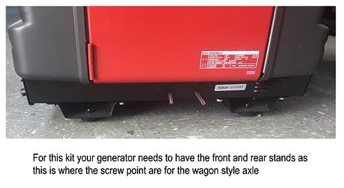 Custom Install Parts Fixed Axle Wagon Wheel Kit Compatible with Honda EU3000is Generator Includes All Terrain Never Flat Tires