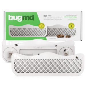 bugmd barfly - window fly traps (2 pack) - window fly paper trap for indoor, window fly strips/tape for home, fly catcher/control