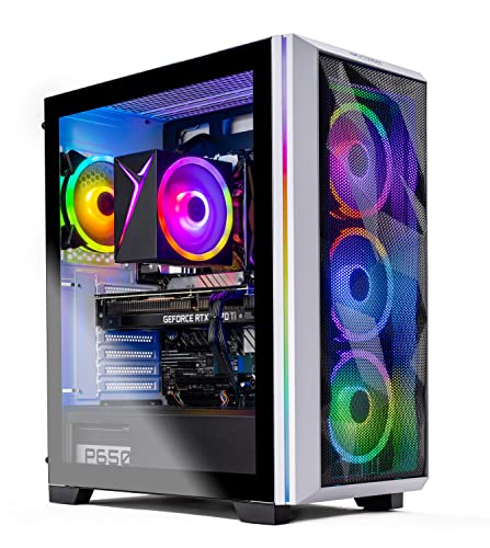 Skytech Gaming Chronos Gaming PC Desktop – AMD Ryzen 7 5700X 3.4 GHz, NVIDIA RTX 4070 Ti, 1TB NVME SSD, 16GB DDR4 RAM 3200, 750W Gold PSU, 11AC Wi-Fi, Windows 11 Home 64-bit