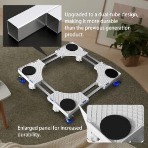 IREMMO Washing Machine Stand Base Furniture Dolly Mini Fridge Stand with 8 Strong Feet and 4 Wheels Refrigerator Stand Washer and Dryer pedestal Mobile Roller Dolly Cart with Wheels for Appliance