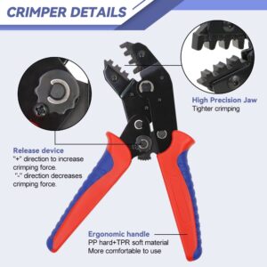 YMYP Solar Panel PV Cable Crimping Tool Kit with Stripper & 8 Pairs Connectors 1Pair Spanners, Crimper for AWG14-10 (2.5/4/6mm²) Solar Connectors