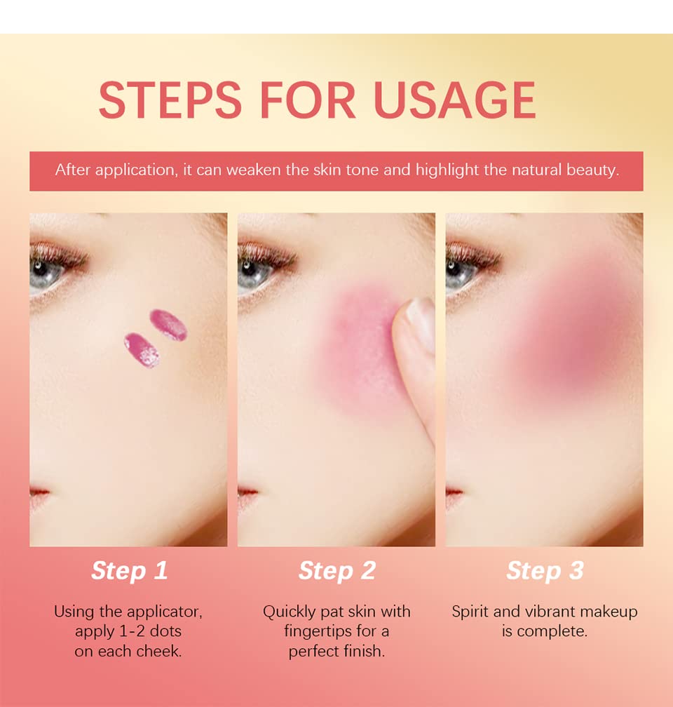 Liquid Blush, Matte and Dewy Finishes Cream Blush Stick for Cheek, Lightweight, Long-Wearing, Smudge Proof, Natural-Looking, Easy to Blend Blusher Makeup (#01)