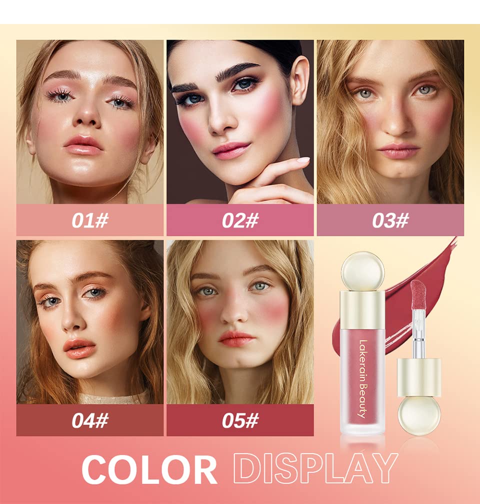 Liquid Blush, Matte and Dewy Finishes Cream Blush Stick for Cheek, Lightweight, Long-Wearing, Smudge Proof, Natural-Looking, Easy to Blend Blusher Makeup (#01)