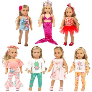 xfeyue american 18 inch doll clothes and accessories for 18 inch doll, mermaid costumes and various styles of doll clothes for child birthday gifts