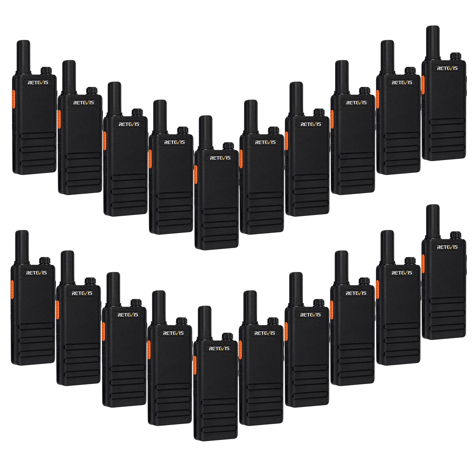 Retevis RT22P Walkie Talkie,New Version of RT22(2.0),Compact Ultra-Thin FRS Two-Way Radios, USB-C Charger,1620mAh Battery Life,Walkie Talkies Rechargeable for School Hotel Restaurant(20 Pack)