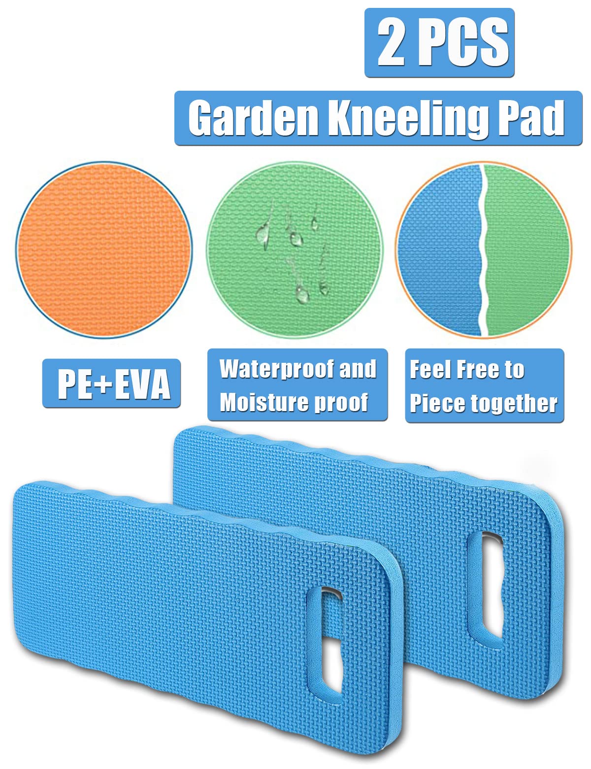 YWSHF 2 PCS Garden Kneeling Pad,Knee Mat Waterproof Foam Knee Pads for Gardening,Cleaning,Baby Bath,Yoga,Praying and Exercise 15.745'' x 7.09'' x 0.79'' Grey