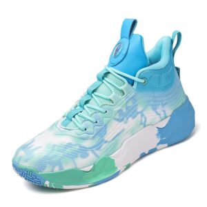 bacury women men basketball shoes fashion running sneakers colorful painting sport shoes blue size 8