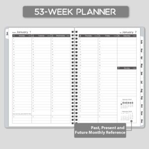 2024 Weekly Appointment Book/Planner - Jan 2024 - Dec 2024, 2024 Daily Hourly Planner, 6.3" x 8.5", Half Hour (30 Mins) Interval, Tabs, Strong Binding, Lay-Flat, Two-Side Pocket, Thick Paper - Gray