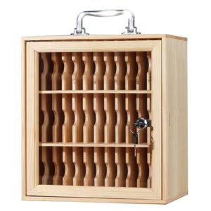 cell phone holder classroom cell phone lock box 60 slots wooden cell phone storage cabinet pocket chart for classroom with lock for school office (color : 36 bits)