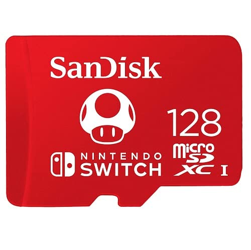 SanDisk 128GB Nintendo Switch Micro SD Card for The Switch, Switch OLED and Switch Lite Memory Card 128 GB High Speed (SDSQXAO-128G-GNCZN) Bundle with (1) Everything But Stromboli MicroSD Card Reader