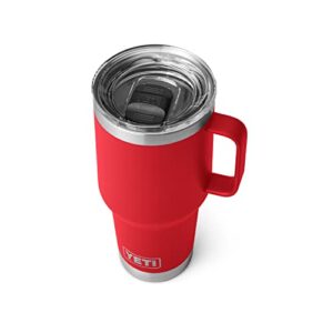 yeti rambler 30 oz travel mug, stainless steel, vacuum insulated with stronghold lid, rescue red