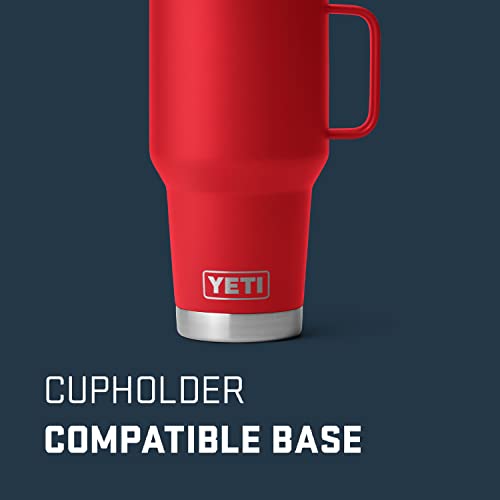 YETI Rambler 30 oz Travel Mug, Stainless Steel, Vacuum Insulated with Stronghold Lid, Rescue Red