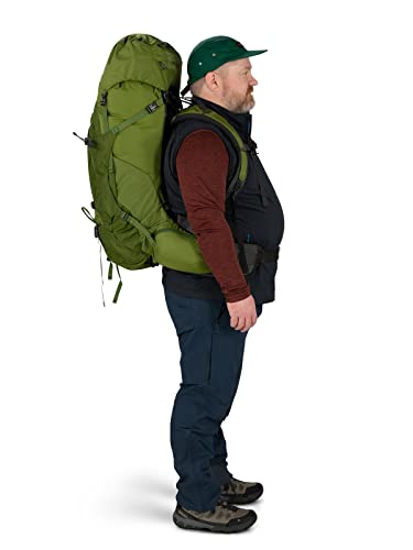 Osprey Aether 65L Men's Backpacking Backpack, Garlic Mustard Green, Extended Fit, Small/Medium