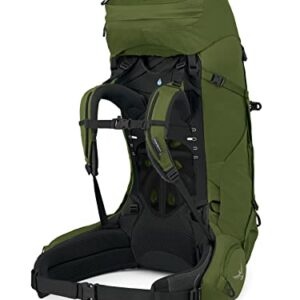 Osprey Aether 65L Men's Backpacking Backpack, Garlic Mustard Green, Extended Fit, Small/Medium