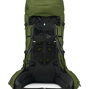 Osprey Aether 65L Men's Backpacking Backpack, Garlic Mustard Green, Extended Fit, Small/Medium