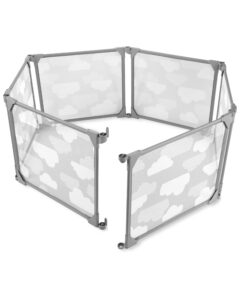 skip hop expandable baby gate, playview enclosure, silver lining cloud