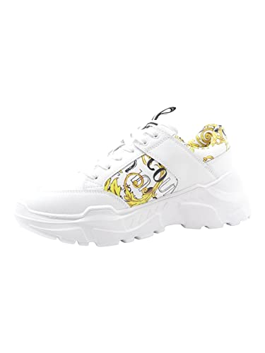 VERSACE JEANS COUTURE Men Speedtrack Sneakers Gold - White 10.5 US