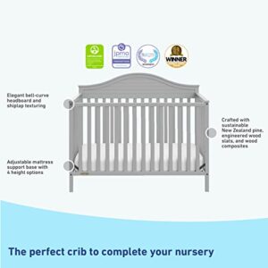 Graco Stella Convertible Crib with Premium Foam Crib and Toddler Mattress - Pebble Gray