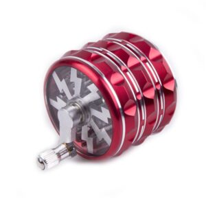 2.5 inch hand crank grinder, potable large grinder with clear top cover, best gift(red)
