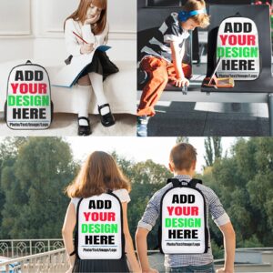 sewbuapo Custom Backpack for Boys Girls, Personalized Lightweight School Backpack Add Your Photos Text Logo Men Women, Customized 17Inch Student Bookbag for Travel, Work and School
