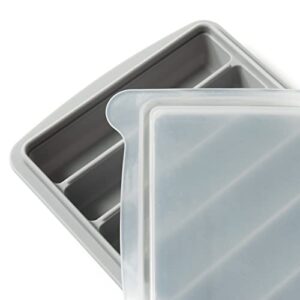 JARBELT 4 Pack Breast Milk Freezer Storage Trays with 10 1-oz. Sections for Breastmilk, Juice, or Baby Food Purees, Flexible and Leak-Resistant BPA Free Silicone, Reusable