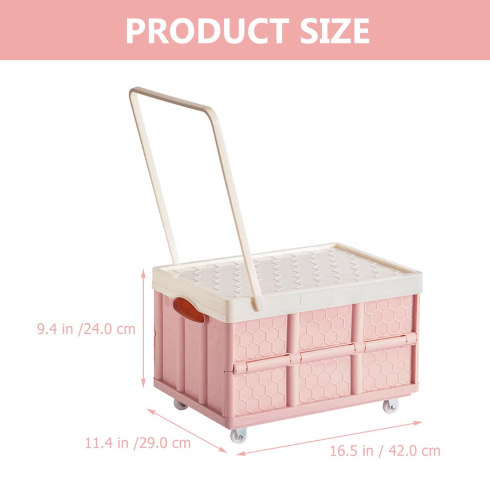 Cabilock Moving Boxes Foldable Storage Bins with Lids Collapsible Storage Box Utility Wagon Camping Garden Shopping Cart Grocery Toy Clothes Books Container With Wheel Collapsible Storage Bins