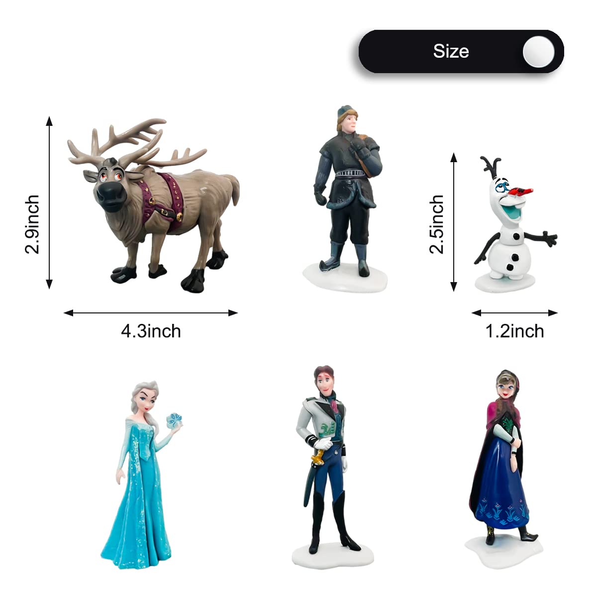 6 pcs Frozen Cake Topper, Frozen Birthday Party Supplies, Kids Birthday Cake Decoration.