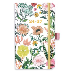 2024-2027 pocket planner/calendar - 3 year monthly planner 2024-2027, jul 2024 - jun 2027, 3.8" x 6.3", small/purse planner 36 months with pen holder, inner pocket, elastic closure and 61 notes pages