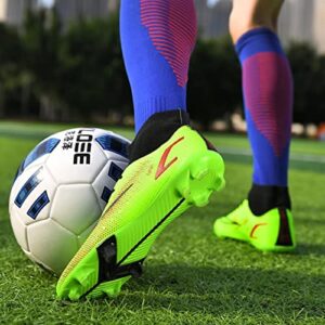 Unisex Football Soccer Cleats Shoes Men/Women Training Athletic Sneakers Boots for Big Boys Green