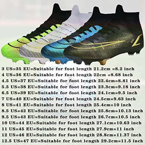 Unisex Football Soccer Cleats Shoes Men/Women Training Athletic Sneakers Boots for Big Boys Green
