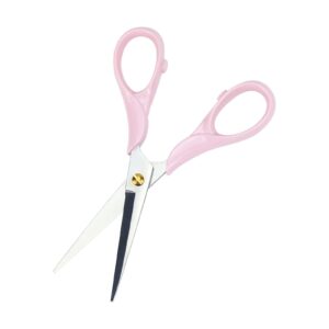 koqye multipurpose stylish pink scissors, stainless steel scissors with acrylic handle stationery paper cutting tool for office, home, school (pink)