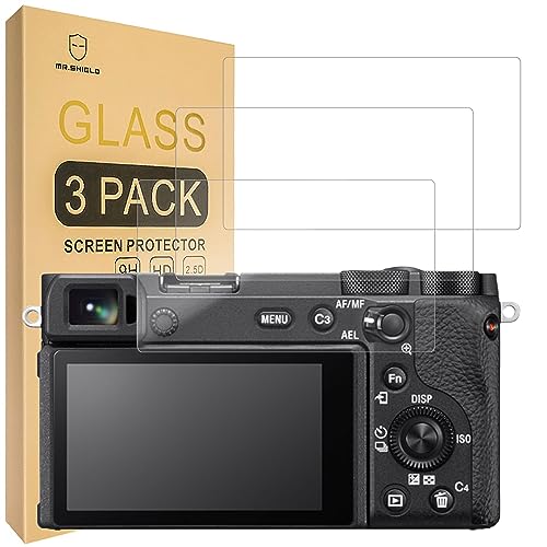 Mr.Shield [3-Pack] Screen protector for Sony Alpha A6600 A6100 A6400 A6000 A5000 A6300 NEX-7 NEX-3N NEX-5 NEX-6L [NOT for a6500/a5100] [Tempered Glass] [9H Hardness] Screen Protector