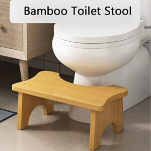 Bamboo Toilet Stool for Adults, 7" Poop Stool, Bathroom Toilet Potty Stool with Non-Slip Mat for Adults Children, Original Simple Design Healthy Portable Adult Toilet Poop Stool.(Wood) Healthy Gifts