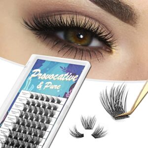 ikvvom cluster lashes 120pcs 10-16mm mix lengths lash clusters c curl individual lashes volume eyelash clusters wispy cluster diy eyelash extensions diy at home soft and reusable lashes