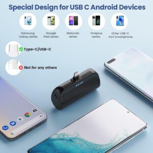 [2 Packs] Small Portable Charger 5200mAh, PD Fast Charging USB C Power Bank, Cordless Android Phone Charger Battery Pack Compatible with Samsung Galaxy S23/S22/S20, Moto, LG, Google Pixel etc.