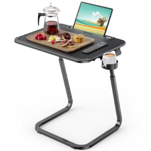 saiji tv tray table - heavy duty extra large tv tray, upgraded tv dinner trays for eating snack food, tilt & height adjustable tv tray laptop desk for sofa & bedside small table
