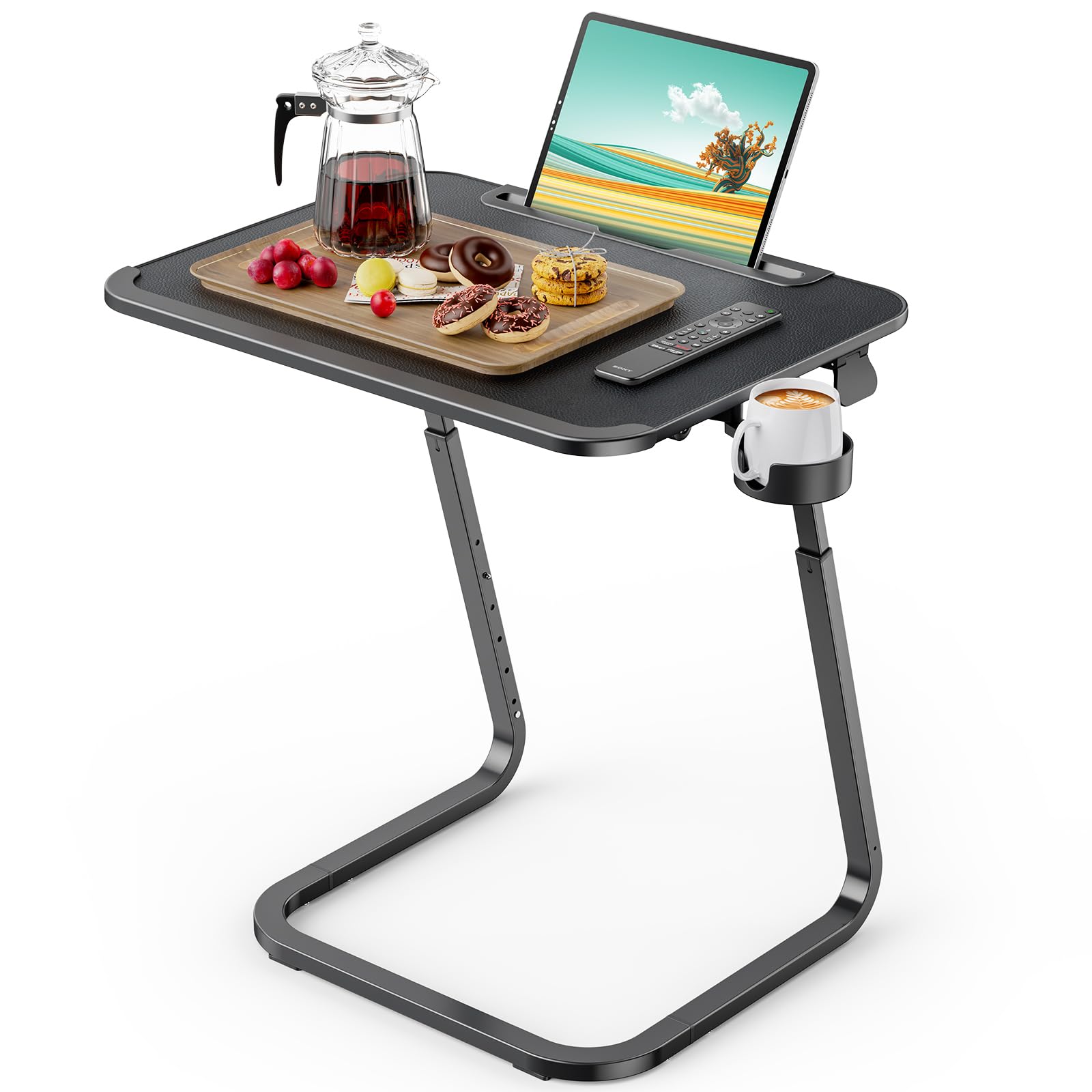 SAIJI TV Tray Table - Heavy Duty Extra Large TV Tray, Upgraded TV Dinner Trays for Eating Snack Food, Tilt & Height Adjustable TV Tray Laptop Desk for Sofa & Bedside Small Table