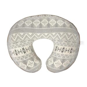 boppy nursing pillow luxe original support, sand and ash boho, ergonomic nursing essentials for bottle and breastfeeding, firm hypoallergenic fiber fill, with textured knit nursing pillow cover