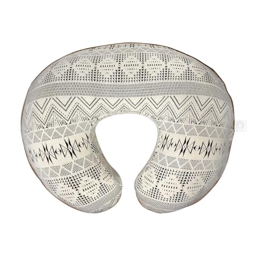 Boppy Nursing Pillow Luxe Original Support, Sand and Ash Boho, Ergonomic Nursing Essentials for Bottle and Breastfeeding, Firm Hypoallergenic Fiber Fill, with Textured Knit Nursing Pillow Cover