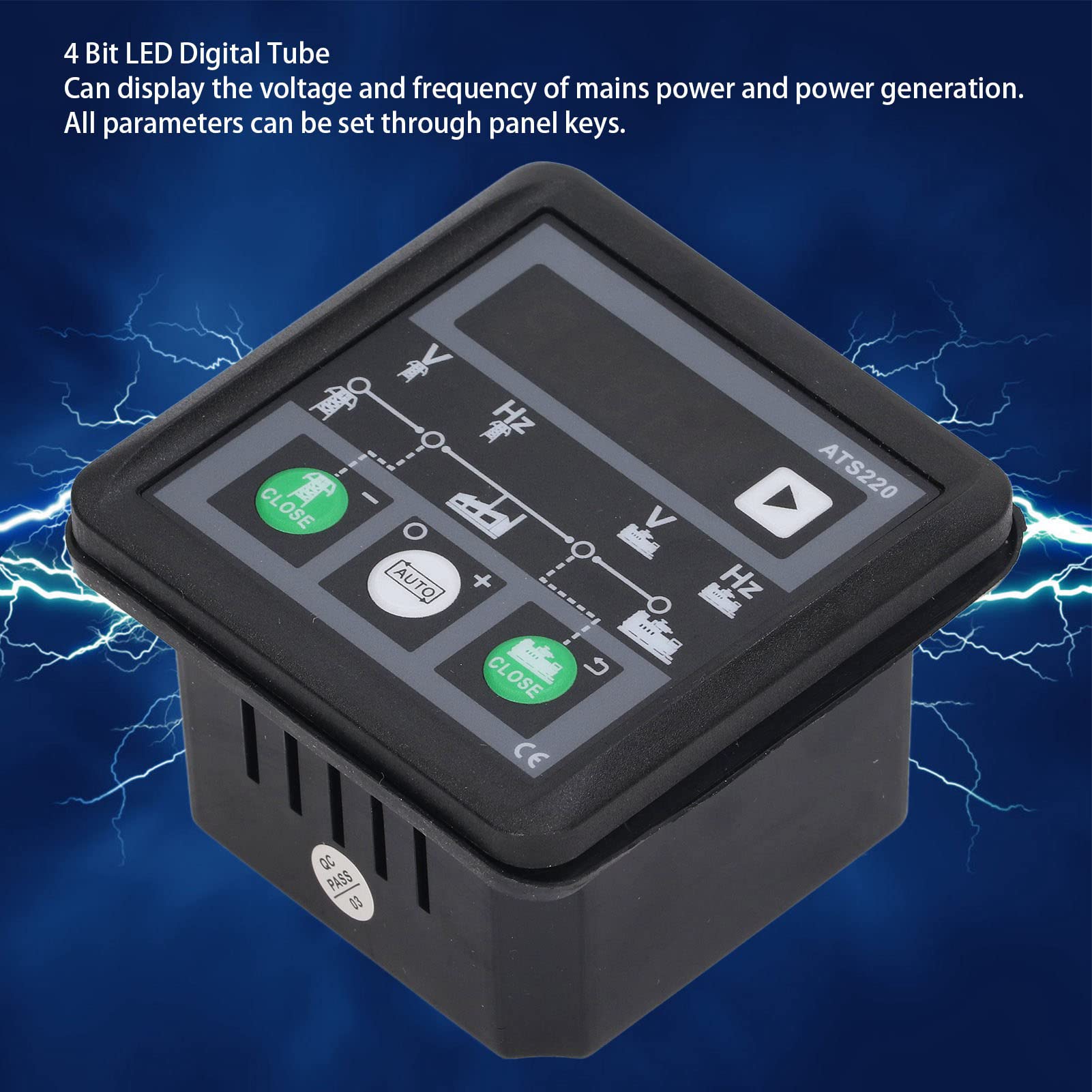 Automatic Transfer Switch Controller IP54 Waterproof LED Display Dual Power ATS Controller 30‑300V