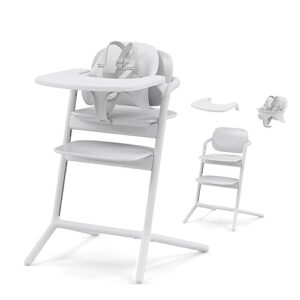 cybex lemo high chair with modern design, easy one hand depth and height adjustment, anti-tip wheels, and easy assembly, convertible to adult chair, pearl pink
