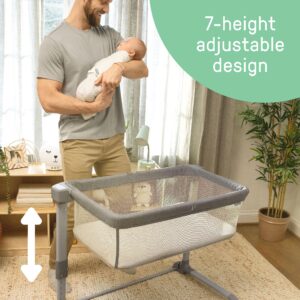 SwaddleMe Beginnings Bassinet Select – Compact Fold Multi-Position Baby Bassinet with Air Flow Mattress, Gray Tweed