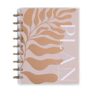 happy planner 2023 daily diary and calendar, 18-month daily, weekly, monthly july 2023–dec. 2024 planner diary, monthly layout, playful abstract theme, classic size, 17.78 x 23.50 cm
